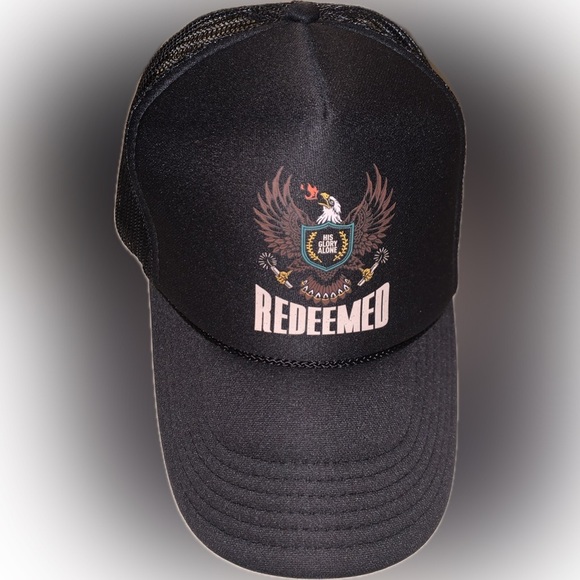 REDEEMED HIS GLORY ALONE Christian Spiritual Ballcap Trucker Hat Mesh Snap Back - Picture 1 of 7